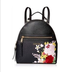 Calvin Klein floral leather backpack - Black